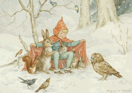 Setje Ansichtkaarten Molly Brett:  Elfjes in winter  ( 5 stuks)