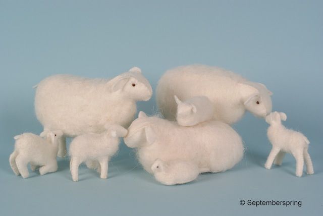 Kudde schapen met Moeder Schaap, Schapen en Lammetjes