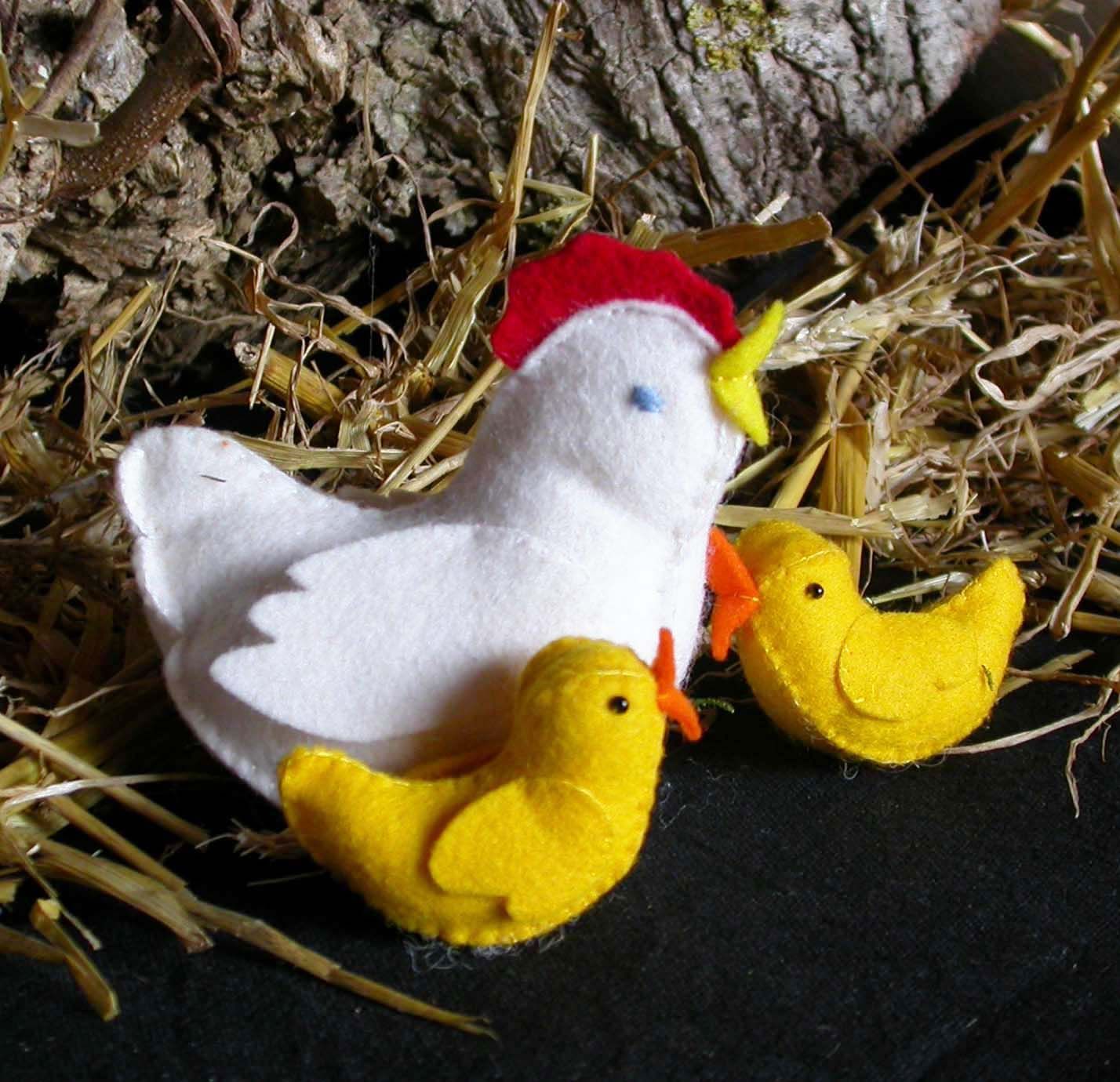 Patroonblad Kip met Kuikens