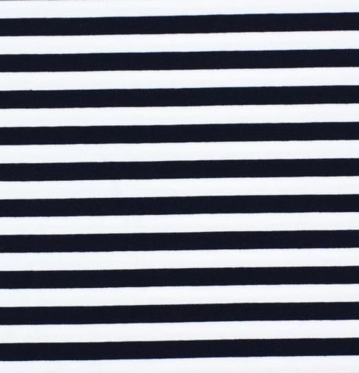 Nickey Velours   Streepje  Blauw-Wit   (rolletje)
