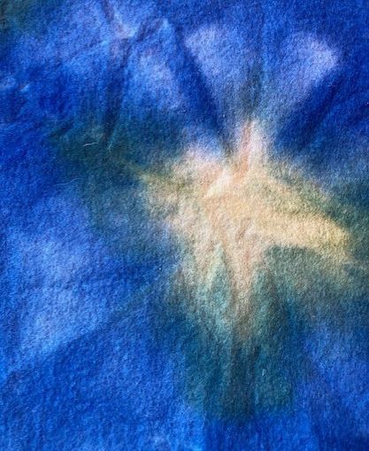 Sprookjesvilt  22  Blauw met Gele vlekken   ( 20 x 90cm)
