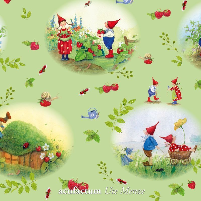 Stof Daniela Drescher: Pippa en Pelle Zomer groen ( halve meter)