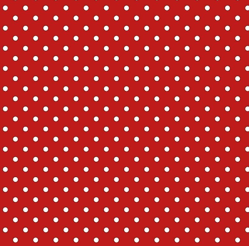 Nicky Velours  Bedrukt:  Rood met wit stipje   (rolletje)