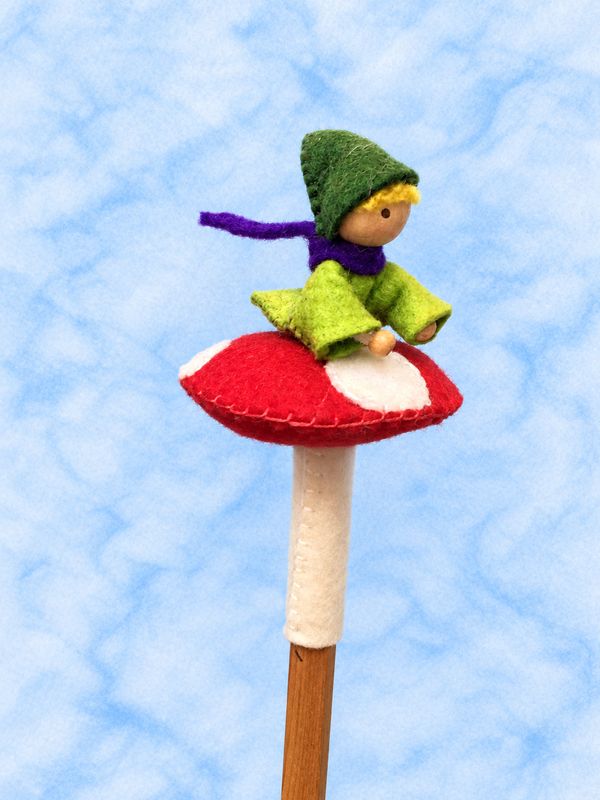 Potloodpopje Kaboutertje op Paddenstoel