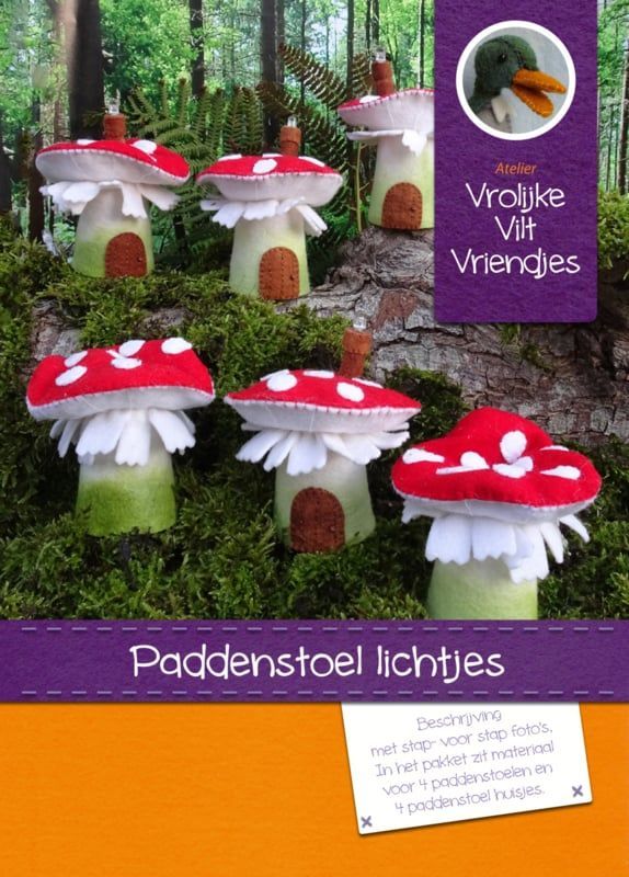 Paddenstoel Lichtjes  ( Vrolijke Viltvriendjes)