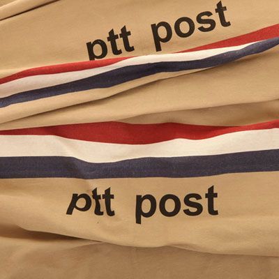 PTT Postzakken stof  ( per 60 cm )