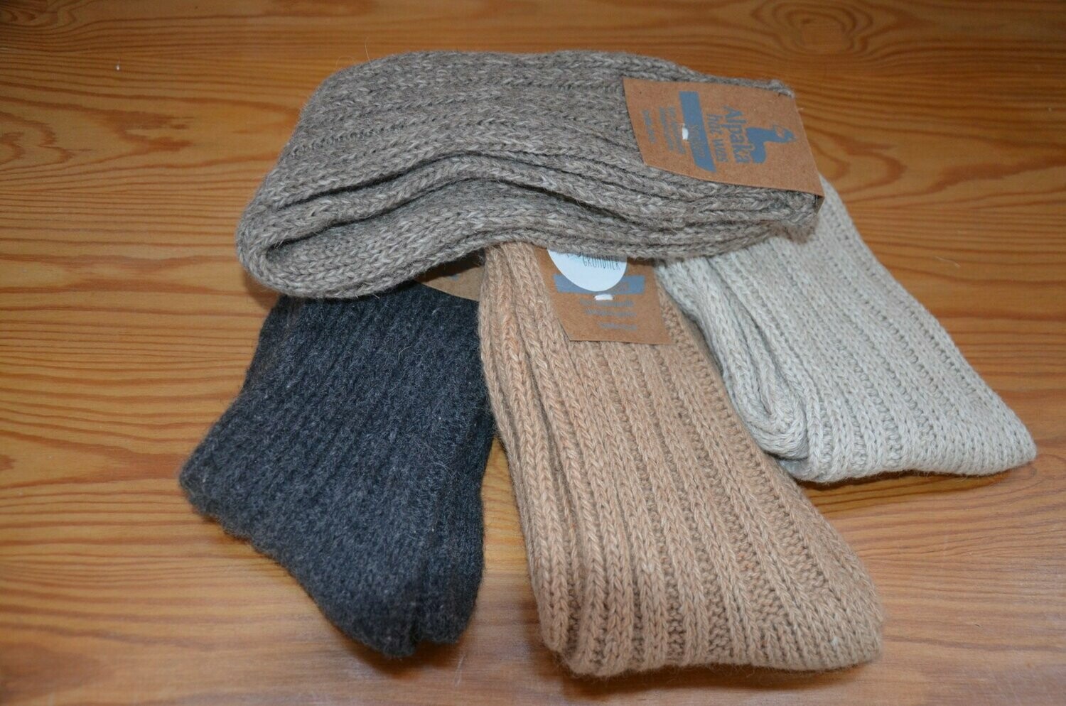 Alpaka Stricksocken natur