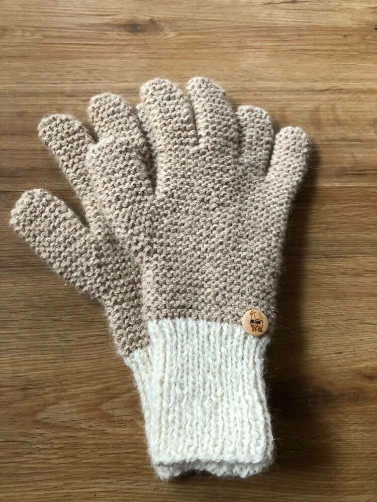Handschuhe beige/weiß