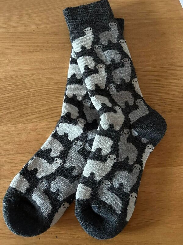 Alpaka Frottee Socken grau Alpaka Frottee Socken grau
