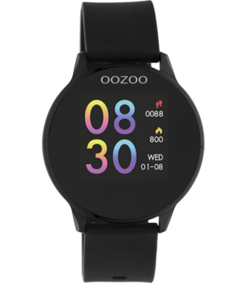 Oozoo Unisex Smartwatch mit Silikonband schwarz / schwarz 43 MM Q00115 Oozoo Unisex Smartwatch mit Silikonband schwarz / schwarz 43 MM Q00115