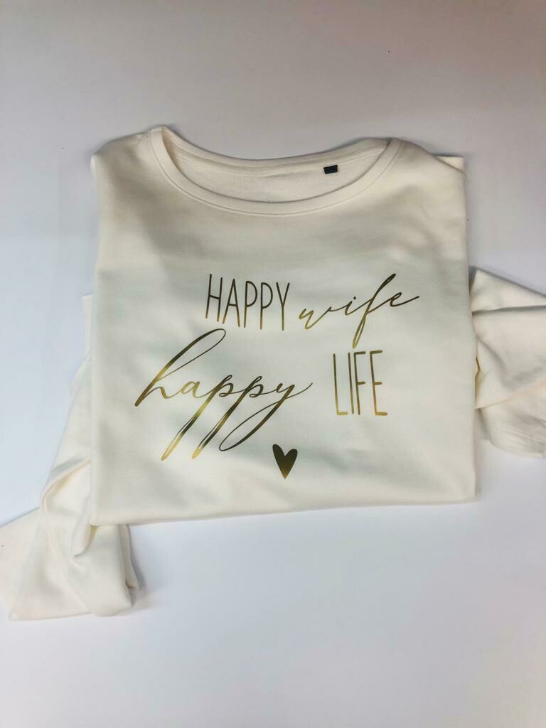 CREWNECK SWEATER „Happy wife happy life“
