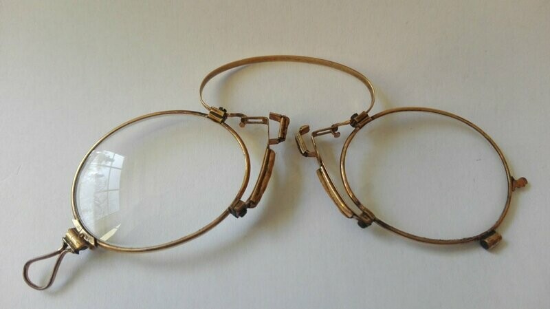 Klemmbrille, Brille, Zwicker um 1900 vergoldet Klemmbrille, Brille, Zwicker um 1900 vergoldet