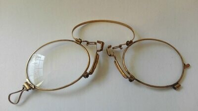 Klemmbrille, Brille, Zwicker um 1900 vergoldet