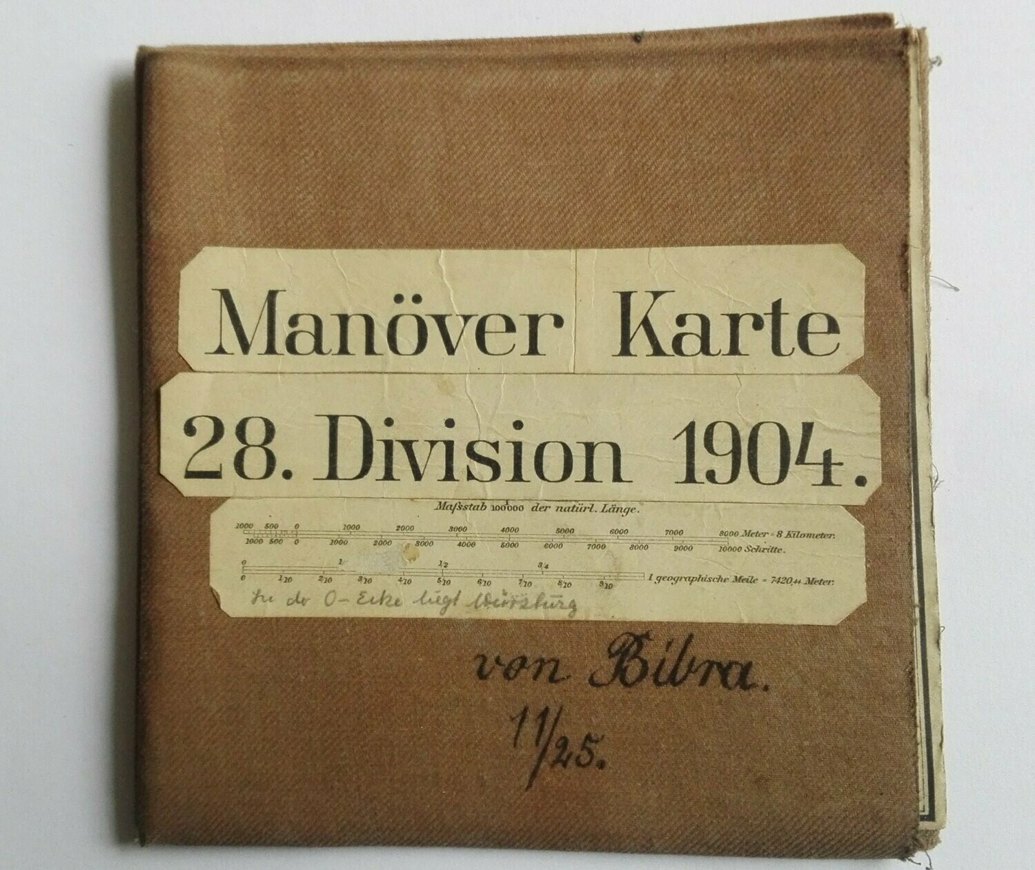 Alte Faltkarte aus dem Nachlass des“ Freiherr von Bibra“