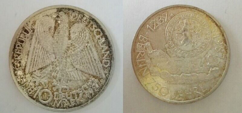 Deutschland 10 Mark 1987 Deutschland 10 Mark 1987 "750 Jahre Berlin" Silber