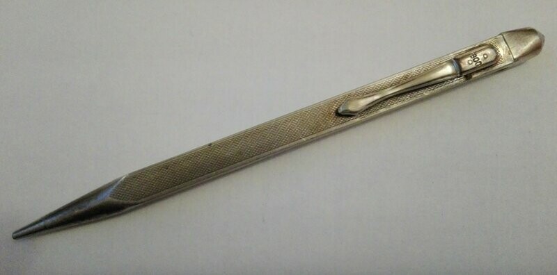 ArtDeko Bleistift Silber Drehbleistift 800 Silber Stempel auf Clip 1920 / 1930er 1-