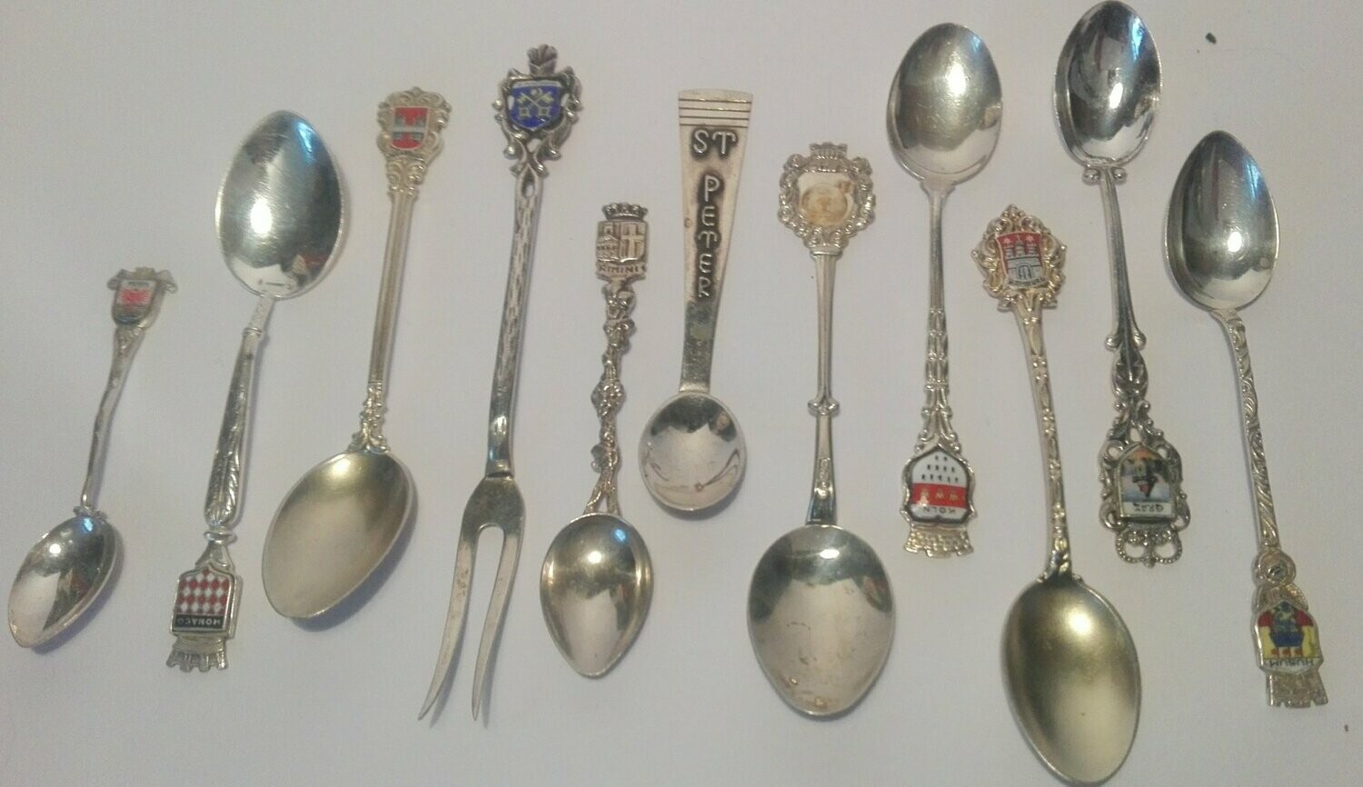 10 X Zierlöffel 1x Ziergabel 800er & 835er Silber