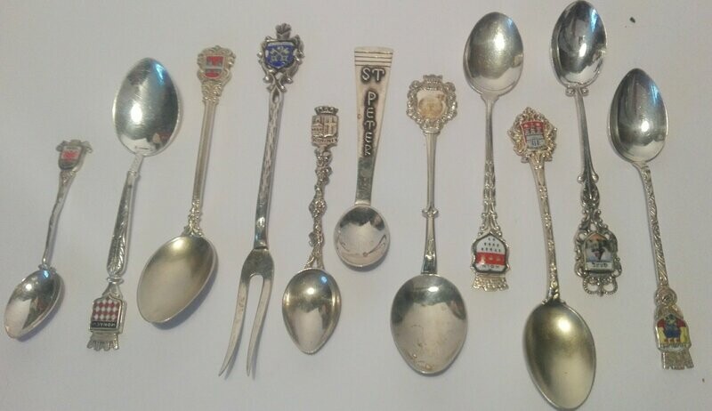 10 X Zierlöffel 1x Ziergabel 800er & 835er Silber 10 X Zierlöffel 1x Ziergabel 800er & 835er Silber