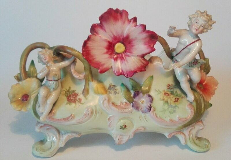 Jugendstil Porzellanschale Art Nouveau mit Putte Jugendstil Porzellanschale Art Nouveau mit Putte
