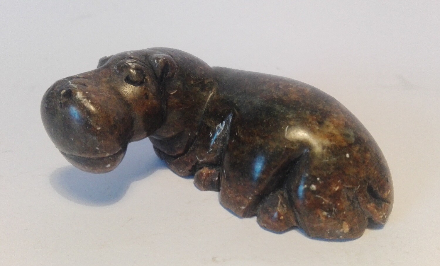 Antiker BRIEFBESCHWERER STEIN FIGUR Nilpferd Flußpferd Hippo