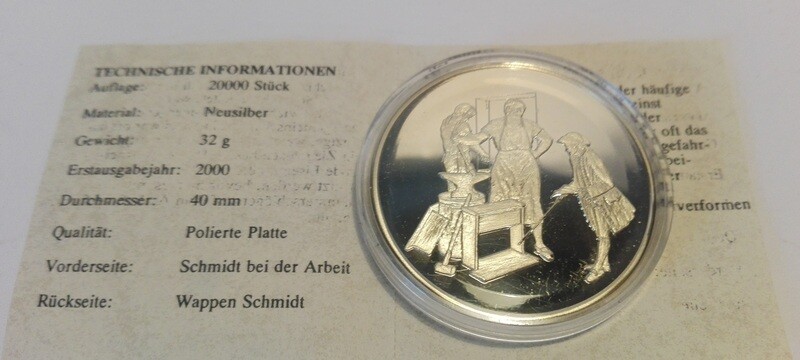 Der Schmied Silbermünze in Kapsel Der Schmied Silbermünze in Kapsel