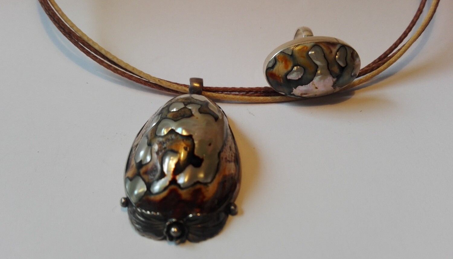 Design SET Muschel – Ring und Kette 925er Silber