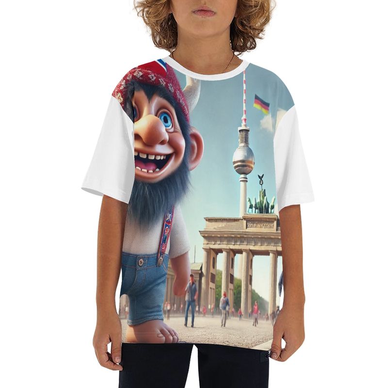 Children's Loose Fit Short Sleeve T-Shirt Pull on Tees