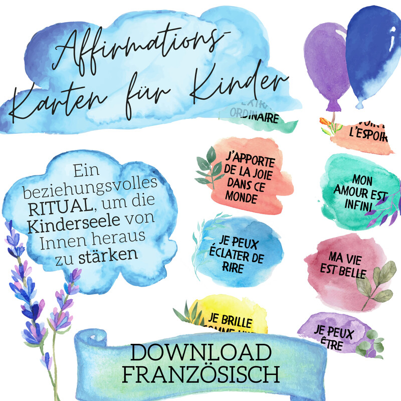 Affirmationskarten (Französisch) - DOWNLOAD Affirmationskarten (Französisch) - DOWNLOAD
