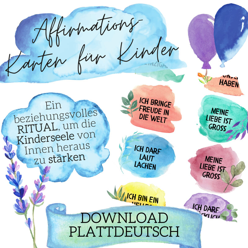 Affirmationskarten (Plattdeutsch) - DOWNLOAD Affirmationskarten (Plattdeutsch) - DOWNLOAD