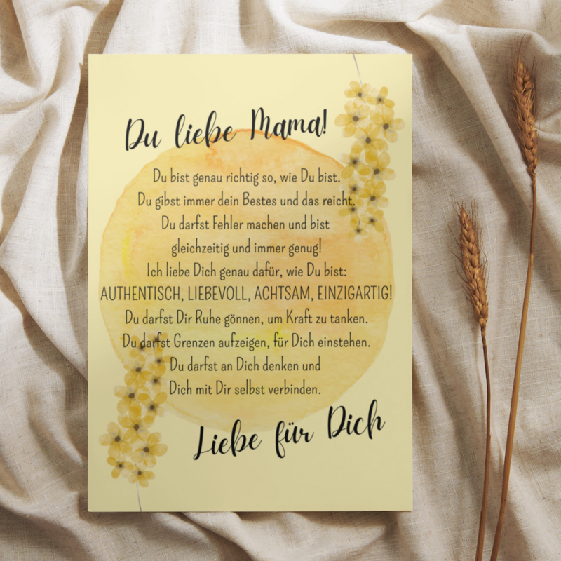 Muttertag Postkarte A5, „Mama stärken“