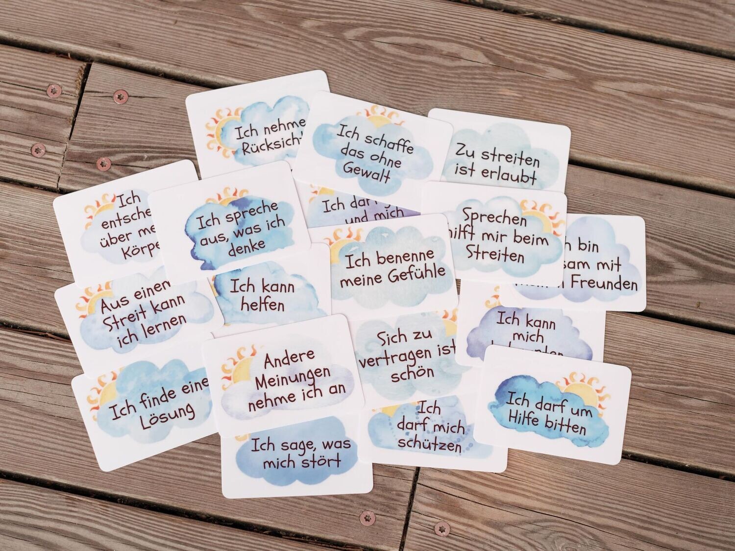 Affirmationskarten für Kinder: „Achtsam Streiten“