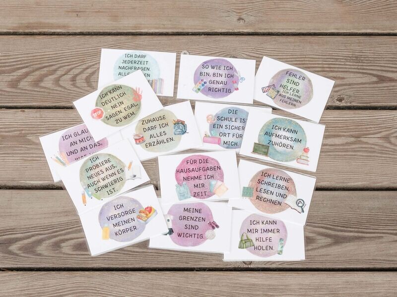 Affirmationskarten für Kinder: „Schulkind, Einschulung“