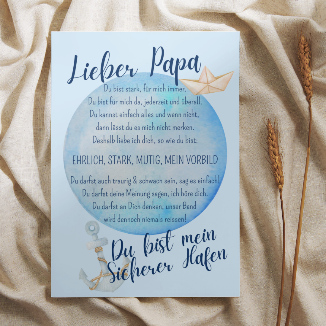 Vatertag Postkarte A5, „Papa stärken“