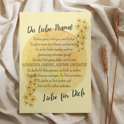 Muttertag Postkarte A5, „Mama stärken“