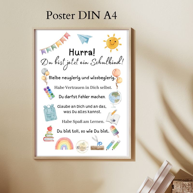Mutmachposter für Kinder, A4: „Einschulung / Schulkind“