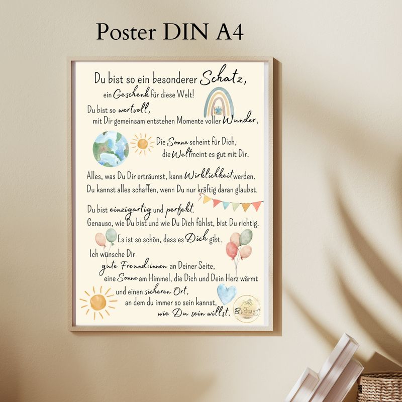 Mutmachposter für Kinder, A4: „Du bist wertvoll“