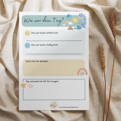 Journaling für Kinder / Tagebuch-Block: Journaling für Kinder / Tagebuch-Block: "Wie war dein Tag?"