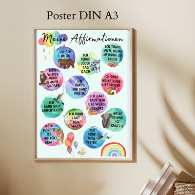 Affirmationen für Kinder, Poster A3: „Selbstbewusstsein“