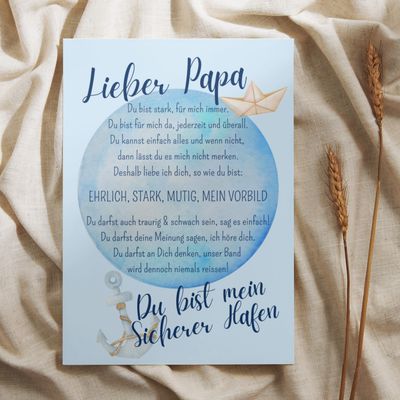 Vatertag Postkarte A5, „Papa stärken“ Vatertag Postkarte A5, „Papa stärken“