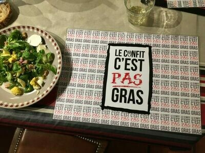 Set de table &quot;lou confit c&#39;est pas gras&quot;