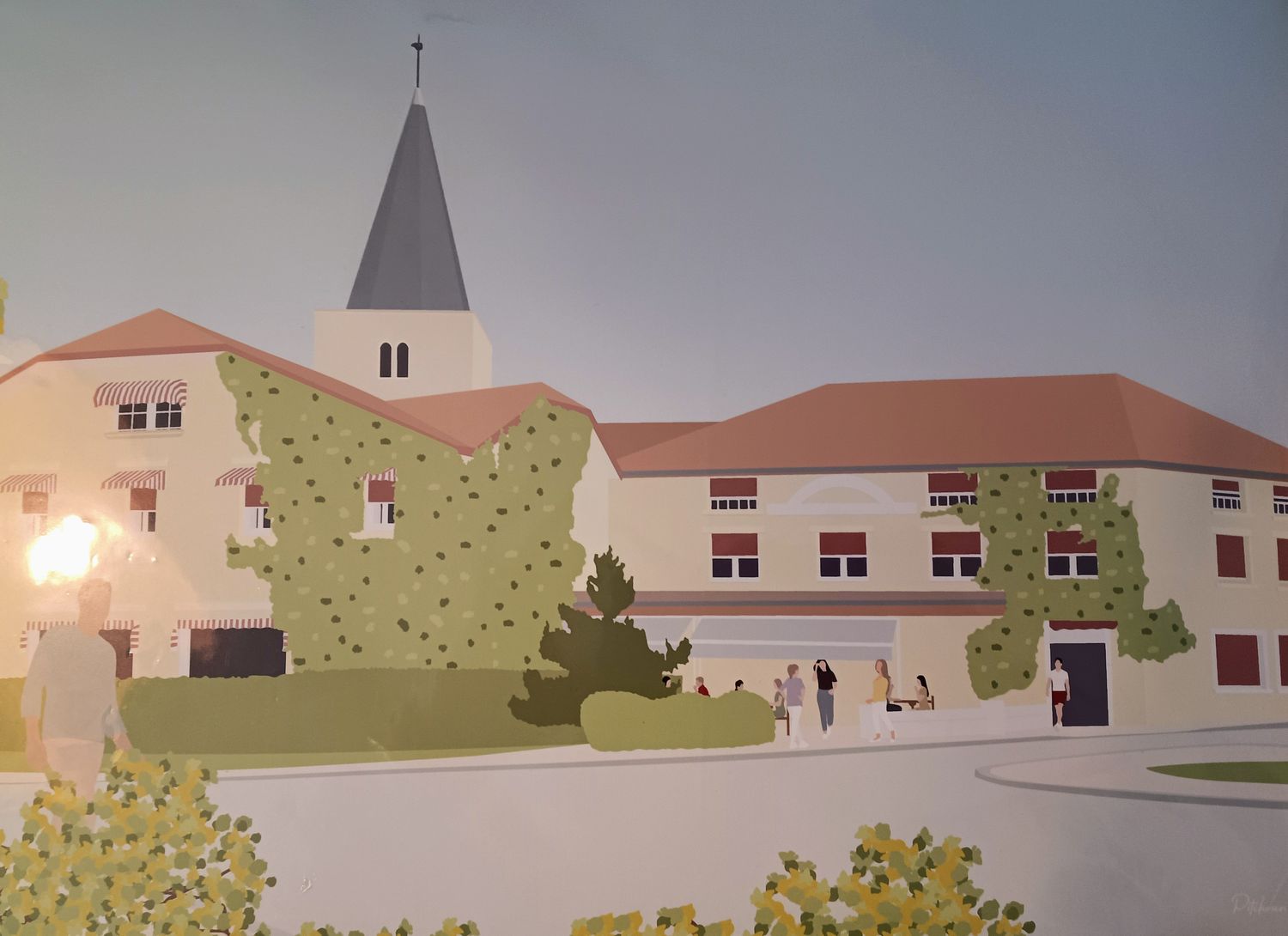 Affiches créatives Pitchoun illustration Village d'Amou