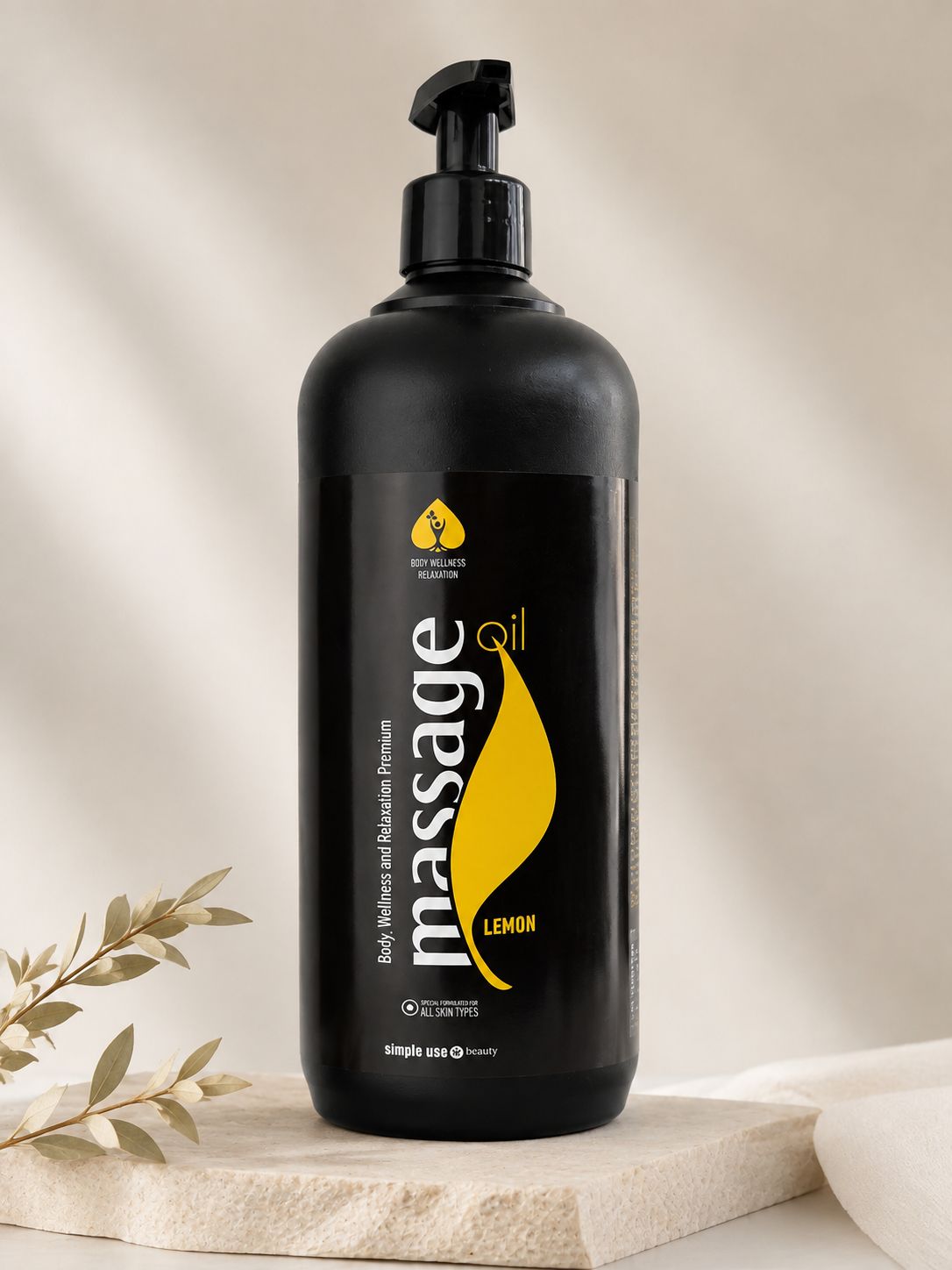 Massage Öl, Lemon, 1 litre