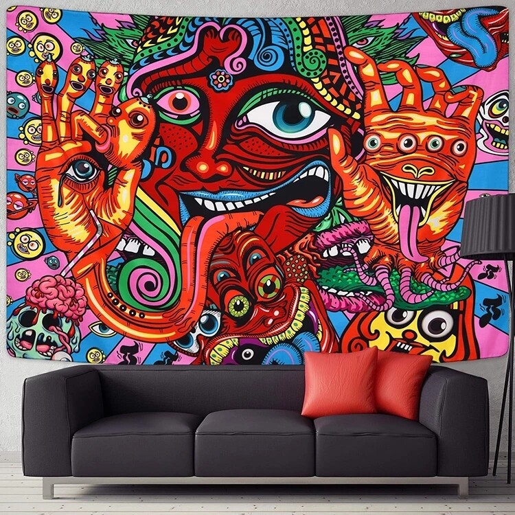 Trippy Psychedelic Creature Tapestry