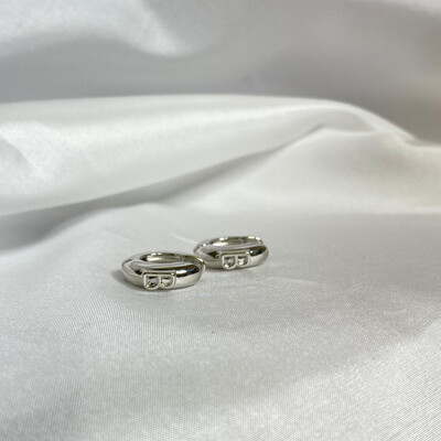 B hoop earrings