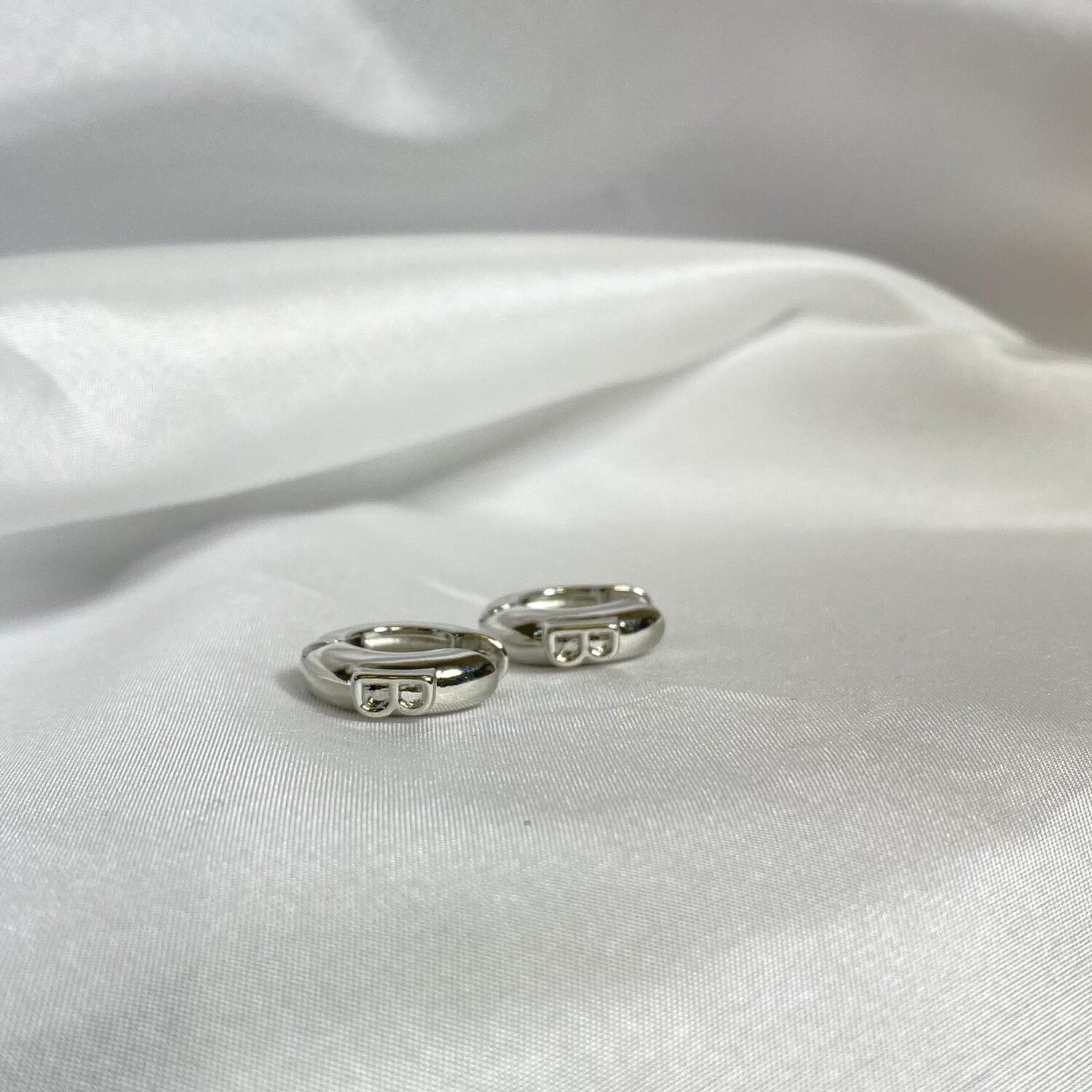 B hoop earrings