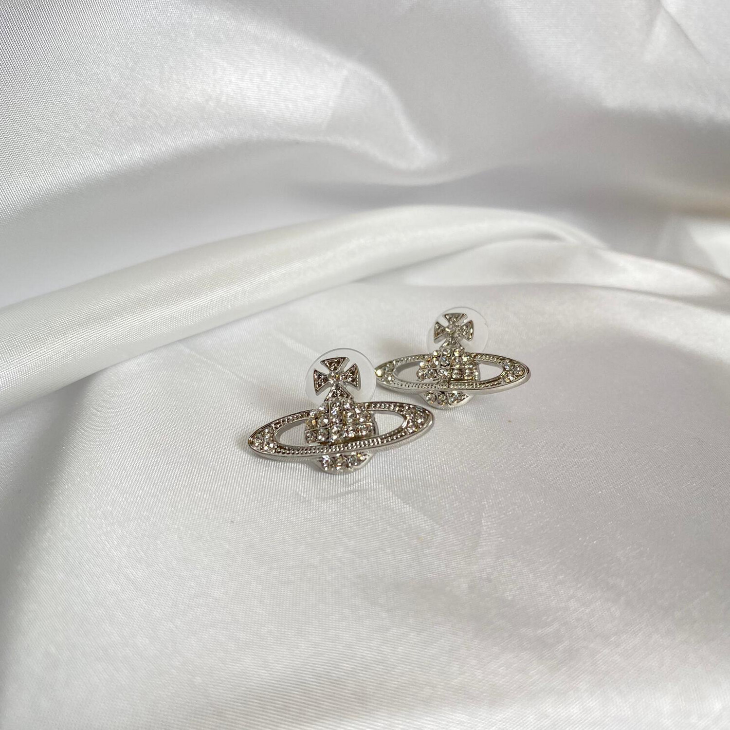 Orb silver earrings