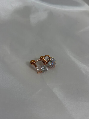 D rose gold earrings