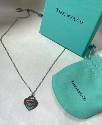 Tiff heart silver necklace