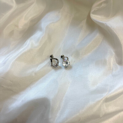 D silver earrings