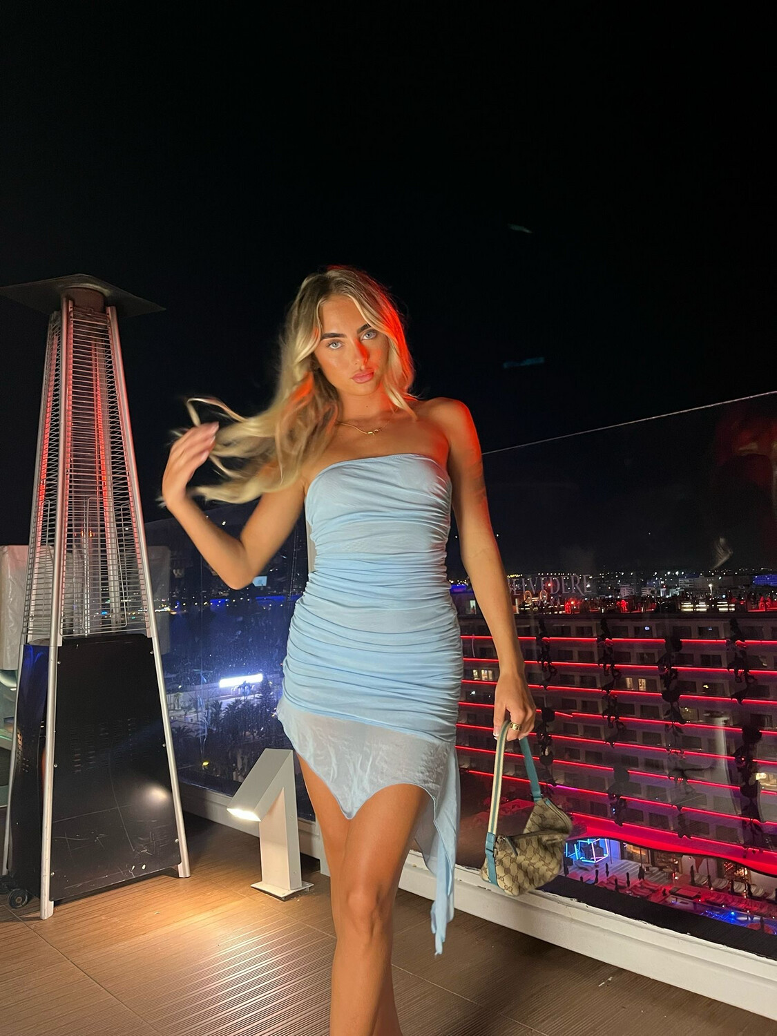 Rose blue mesh dress